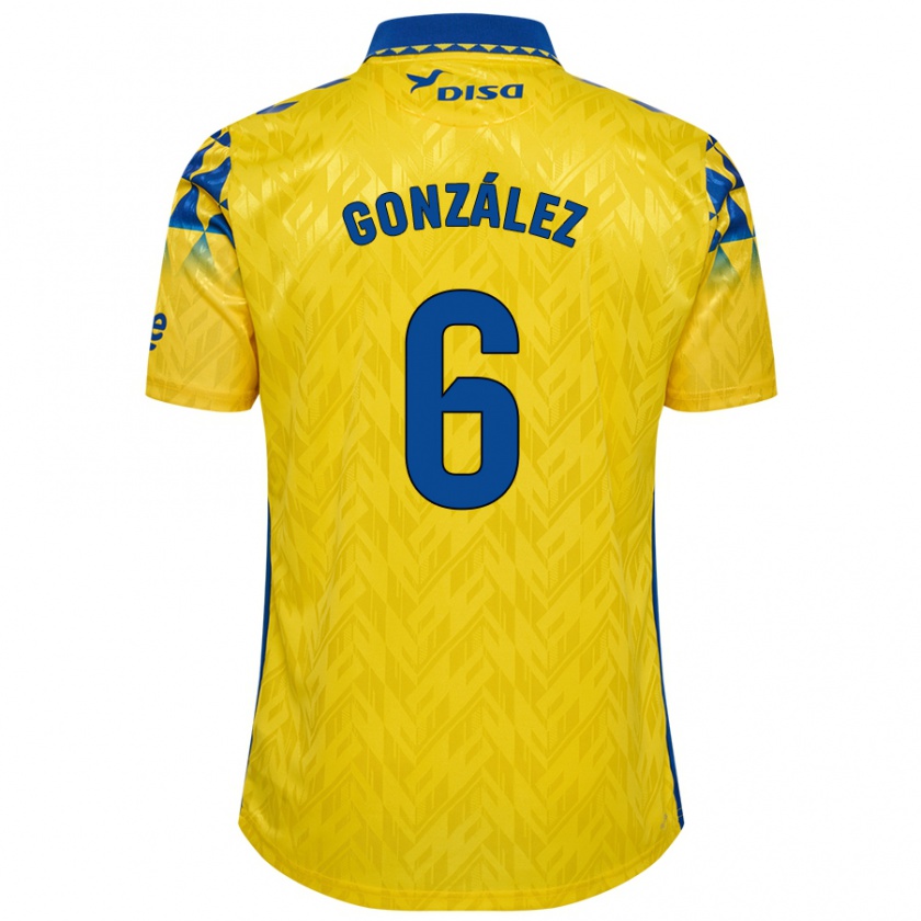 Kandiny Herren Fabio González #6 Gelb Blau Heimtrikot Trikot 2024/25 T-Shirt