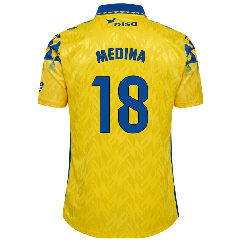 Kandiny Herren Iván Medina #18 Gelb Blau Heimtrikot Trikot 2024/25 T-Shirt