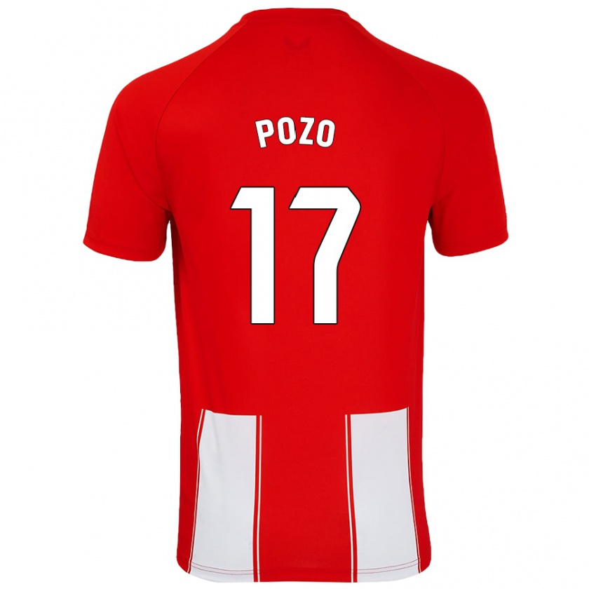 Kandiny Herren Álex Pozo #17 Rot Weiß Heimtrikot Trikot 2024/25 T-Shirt