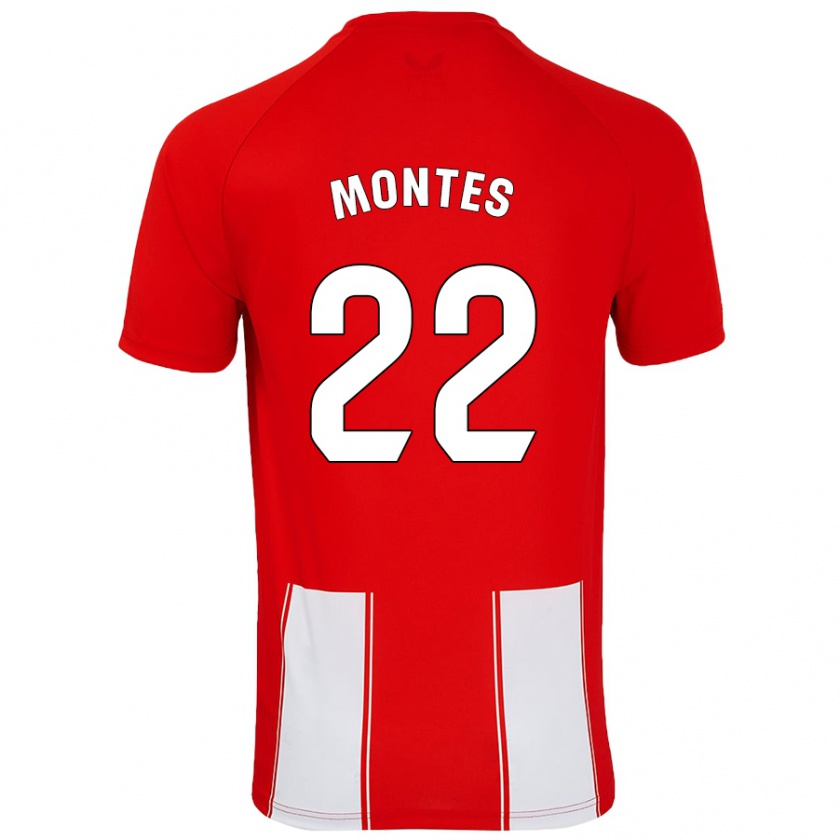 Kandiny Herren César Montes #22 Rot Weiß Heimtrikot Trikot 2024/25 T-Shirt