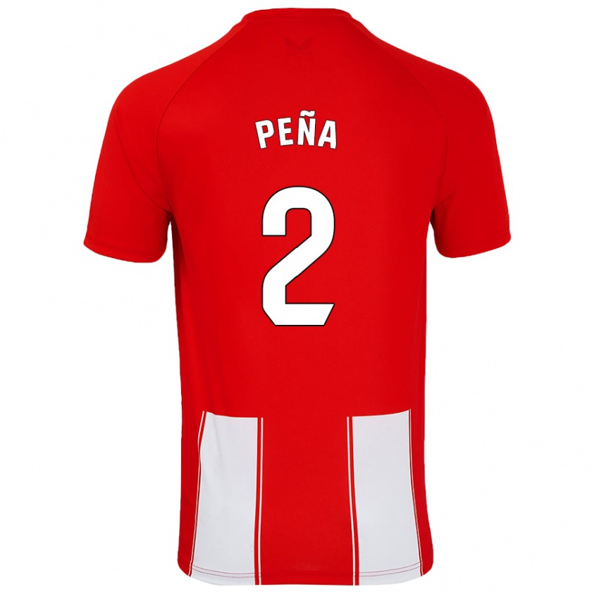 Kandiny Herren Miguel Peña #2 Rot Weiß Heimtrikot Trikot 2024/25 T-Shirt