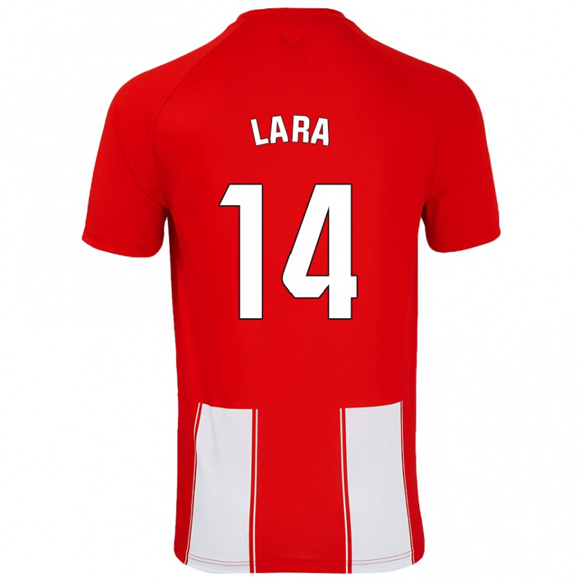 Kandiny Herren Luis Lara #14 Rot Weiß Heimtrikot Trikot 2024/25 T-Shirt