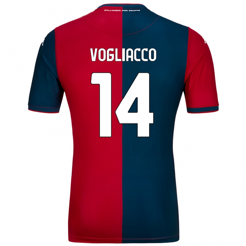 Kandiny Herren Alessandro Vogliacco #14 Rot Dunkelblau Heimtrikot Trikot 2024/25 T-Shirt