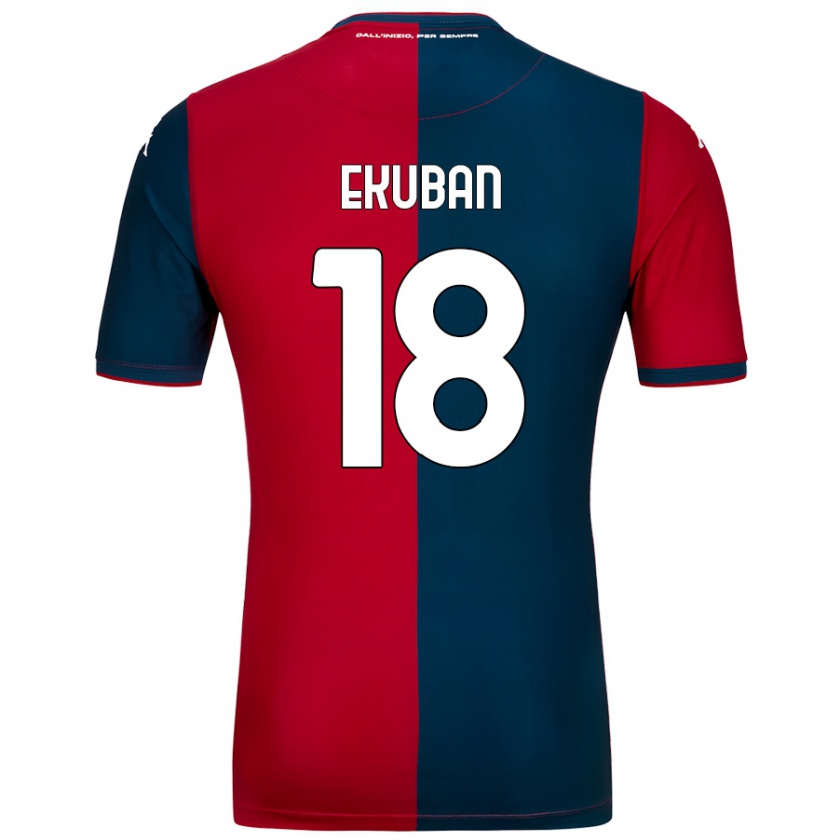 Kandiny Herren Caleb Ekuban #18 Rot Dunkelblau Heimtrikot Trikot 2024/25 T-Shirt