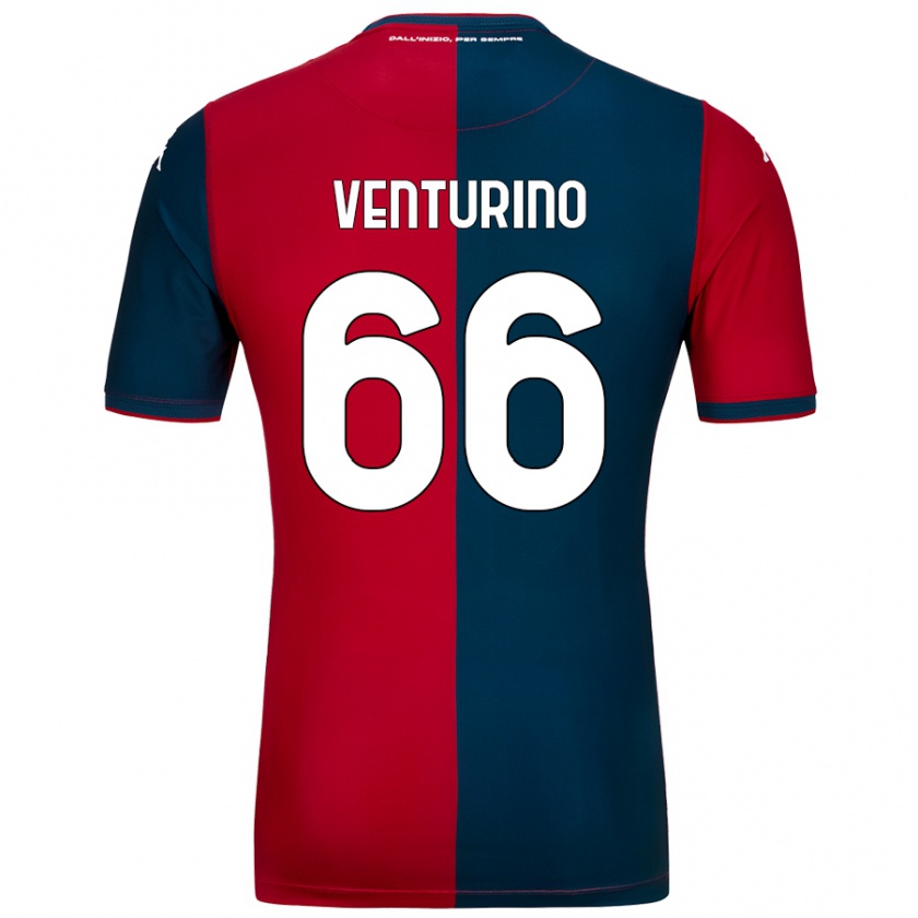 Kandiny Herren Lorenzo Venturino #66 Rot Dunkelblau Heimtrikot Trikot 2024/25 T-Shirt