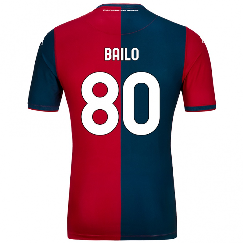 Kandiny Herren Giorgio Bailo #80 Rot Dunkelblau Heimtrikot Trikot 2024/25 T-Shirt