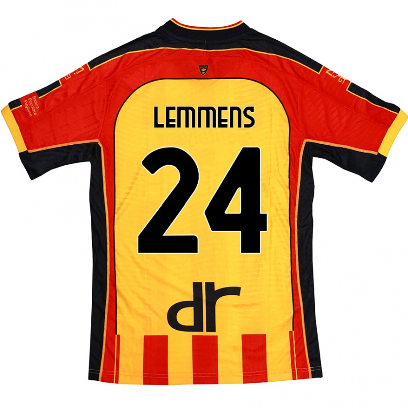 Kandiny Herren Mats Lemmens #24 Gelb Rot Heimtrikot Trikot 2024/25 T-Shirt