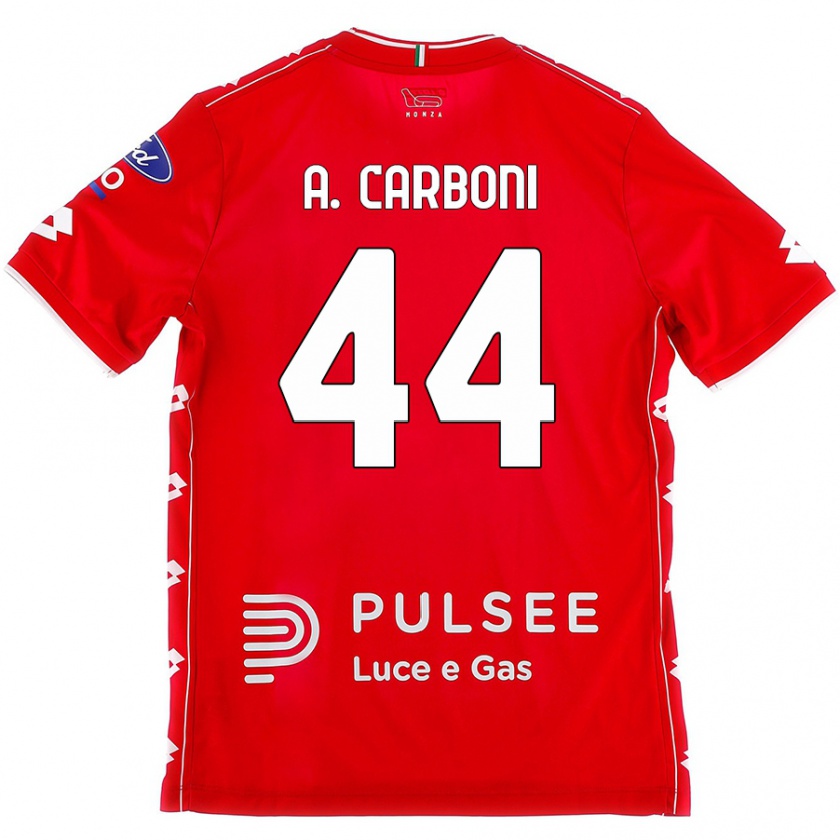 Kandiny Herren Andrea Carboni #44 Rot Weiß Heimtrikot Trikot 2024/25 T-Shirt