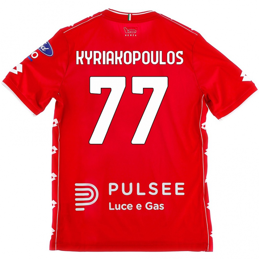 Kandiny Herren Georgios Kyriakopoulos #77 Rot Weiß Heimtrikot Trikot 2024/25 T-Shirt