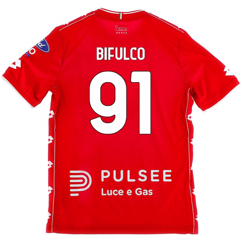 Kandiny Herren Davide Bifulco #91 Rot Weiß Heimtrikot Trikot 2024/25 T-Shirt