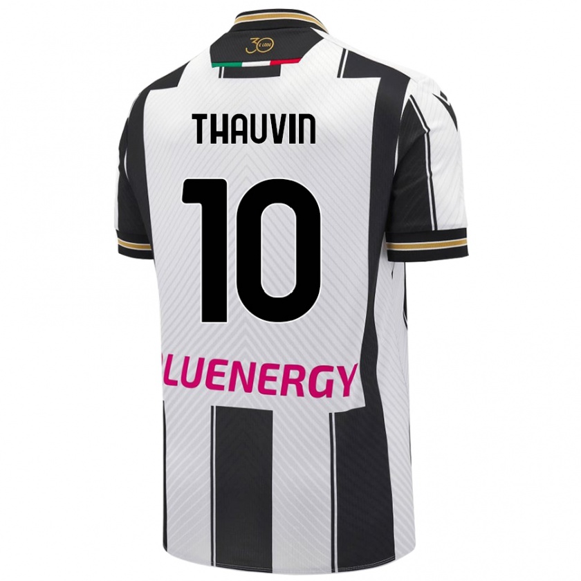 Kandiny Herren Florian Thauvin #10 Weiß Schwarz Heimtrikot Trikot 2024/25 T-Shirt