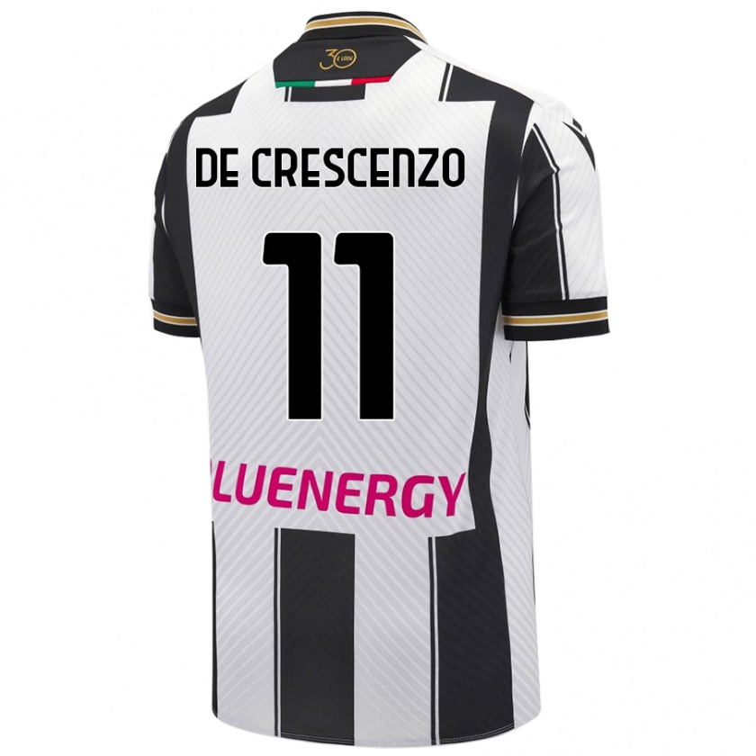 Kandiny Herren Marco De Crescenzo #11 Weiß Schwarz Heimtrikot Trikot 2024/25 T-Shirt