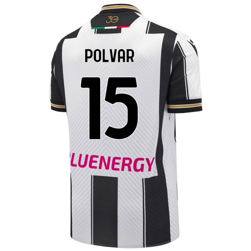 Kandiny Herren Francesco Polvar #15 Weiß Schwarz Heimtrikot Trikot 2024/25 T-Shirt