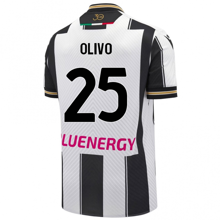 Kandiny Herren Gioele Olivo #25 Weiß Schwarz Heimtrikot Trikot 2024/25 T-Shirt