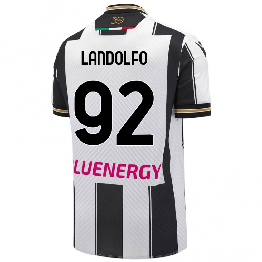 Kandiny Herren Tommaso Landolfo #92 Weiß Schwarz Heimtrikot Trikot 2024/25 T-Shirt