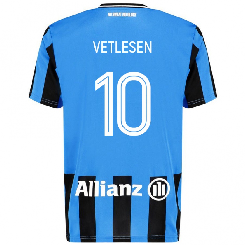 Kandiny Herren Hugo Vetlesen #10 Himmelblau Schwarz Heimtrikot Trikot 2024/25 T-Shirt