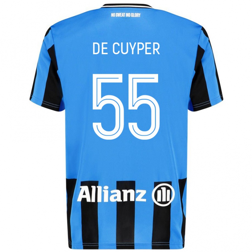 Kandiny Herren Maxim De Cuyper #55 Himmelblau Schwarz Heimtrikot Trikot 2024/25 T-Shirt