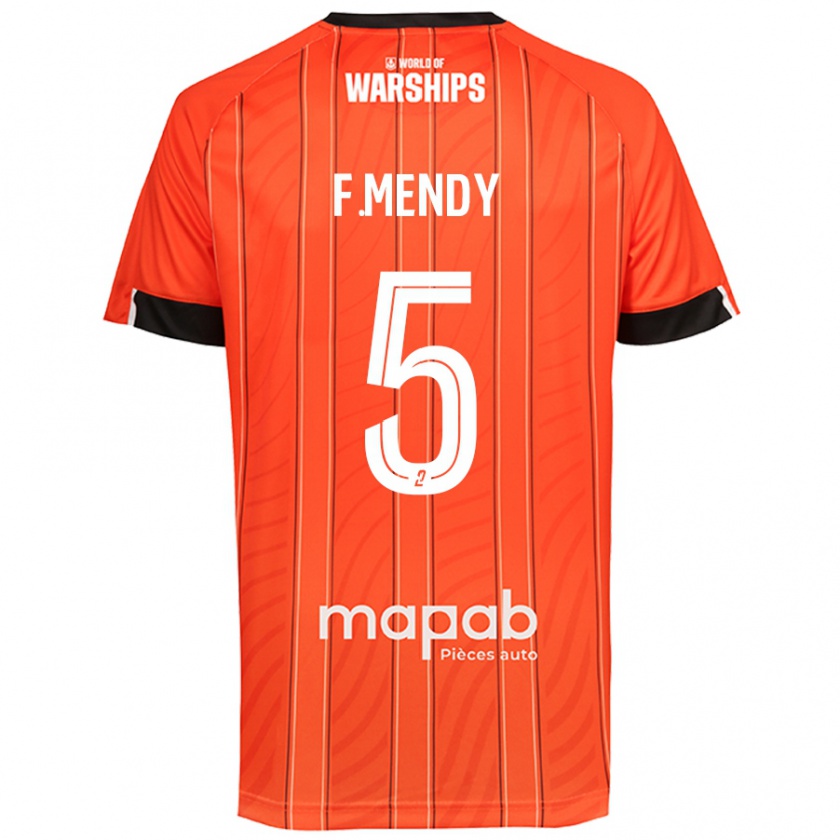 Kandiny Herren Formose Mendy #5 Orange Heimtrikot Trikot 2024/25 T-Shirt