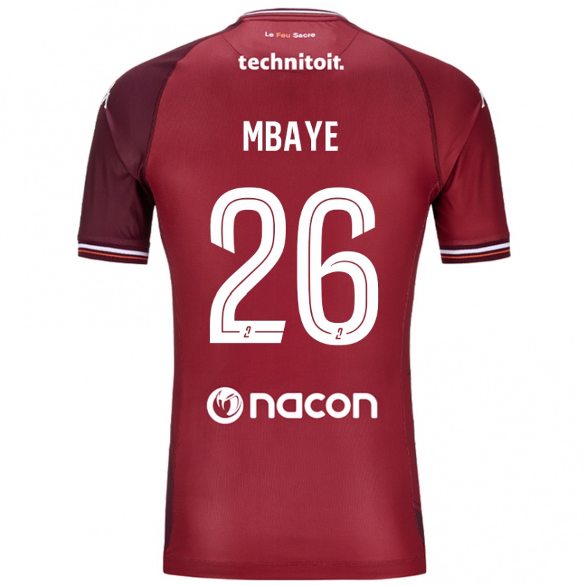 Kandiny Herren Malick Mbaye #26 Rot Granata Heimtrikot Trikot 2024/25 T-Shirt