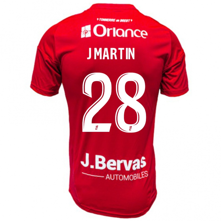 Kandiny Herren Jonas Martin #28 Rot Weiß Heimtrikot Trikot 2024/25 T-Shirt