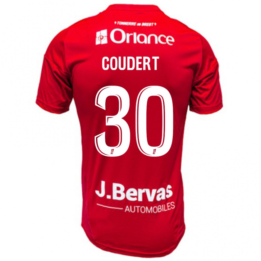 Kandiny Herren Grégoire Coudert #30 Rot Weiß Heimtrikot Trikot 2024/25 T-Shirt