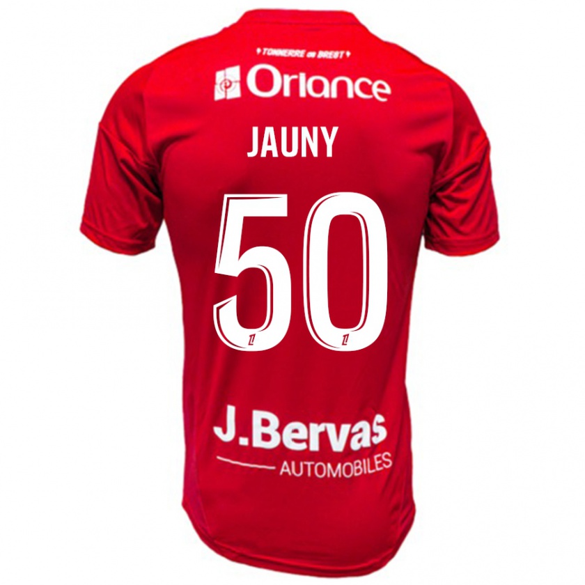 Kandiny Herren Noah Jauny #50 Rot Weiß Heimtrikot Trikot 2024/25 T-Shirt