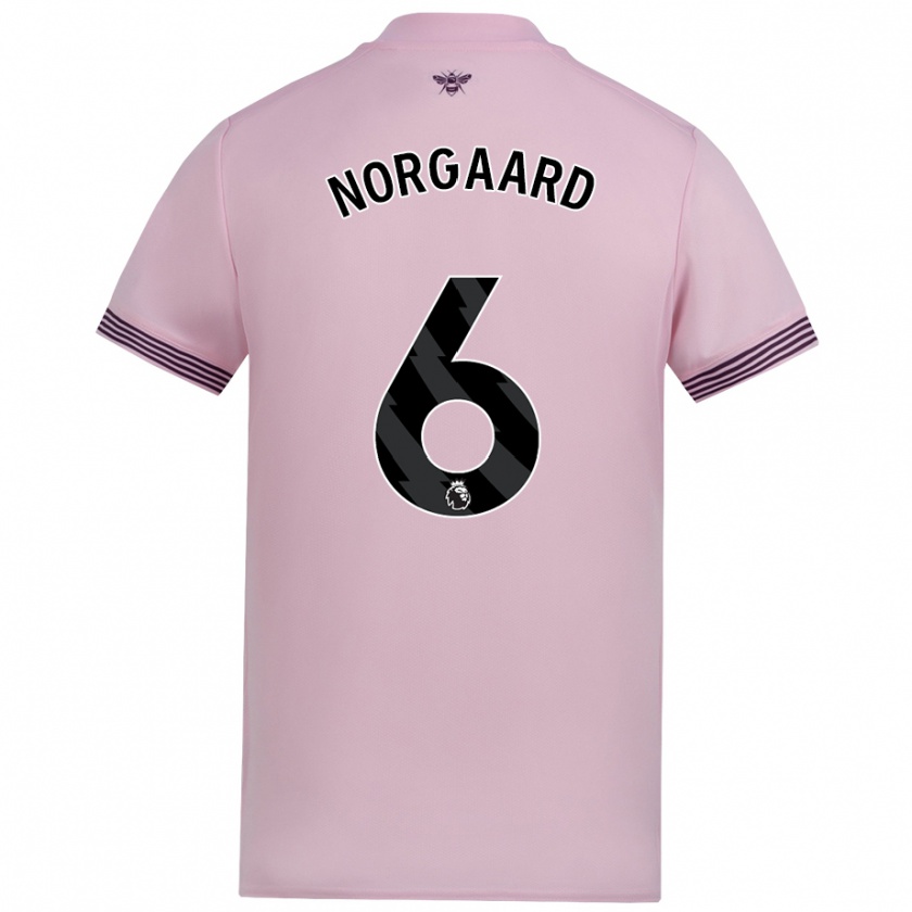 Kandiny Herren Christian Nørgaard #6 Rosa Auswärtstrikot Trikot 2024/25 T-Shirt