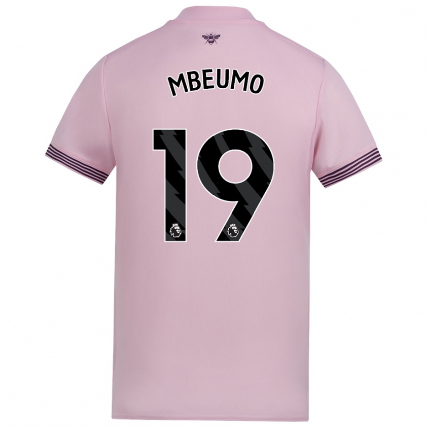 Kandiny Herren Bryan Mbeumo #19 Rosa Auswärtstrikot Trikot 2024/25 T-Shirt