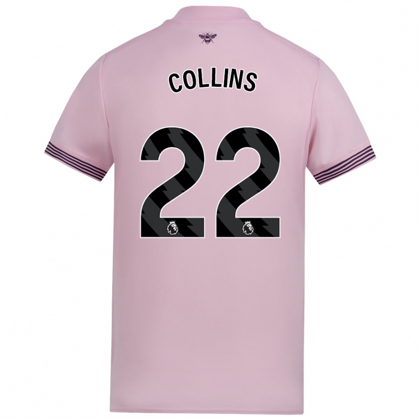 Kandiny Herren Nathan Collins #22 Rosa Auswärtstrikot Trikot 2024/25 T-Shirt