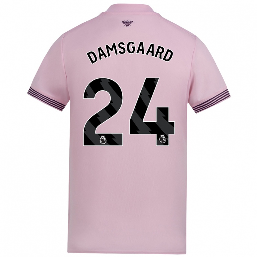 Kandiny Herren Mikkel Damsgaard #24 Rosa Auswärtstrikot Trikot 2024/25 T-Shirt