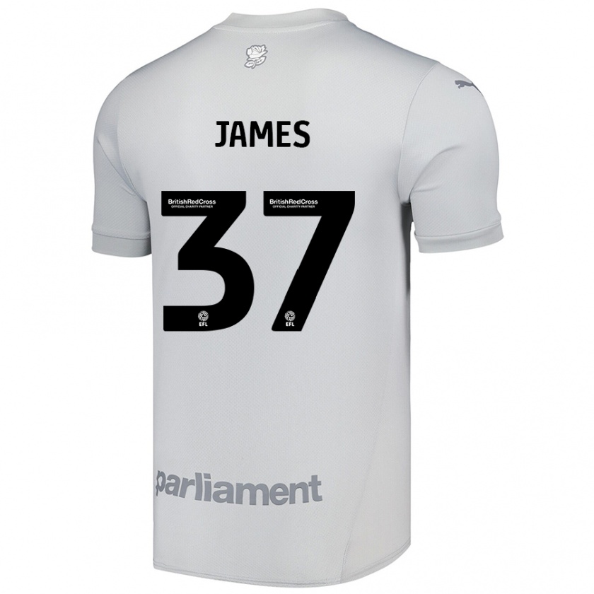 Kandiny Herren Nathan James #37 Silbergrau Auswärtstrikot Trikot 2024/25 T-Shirt