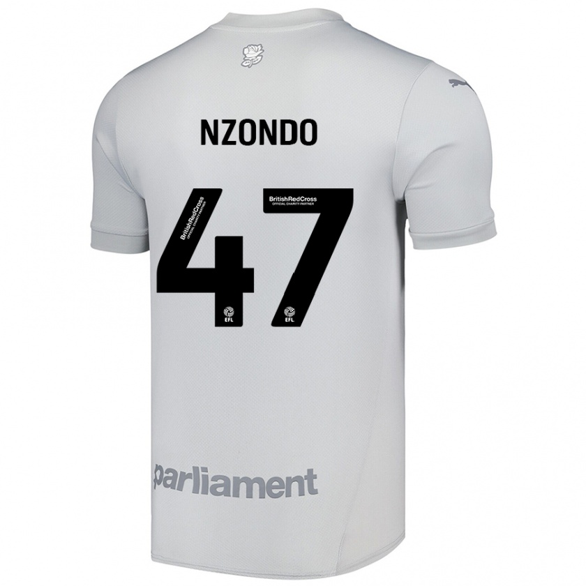 Kandiny Herren Emmaisa Nzondo #47 Silbergrau Auswärtstrikot Trikot 2024/25 T-Shirt