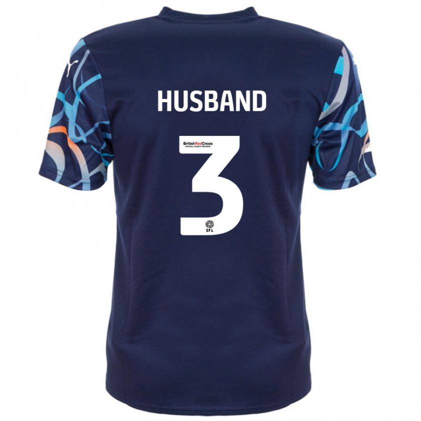 Kandiny Herren James Husband #3 Marineblau Auswärtstrikot Trikot 2024/25 T-Shirt