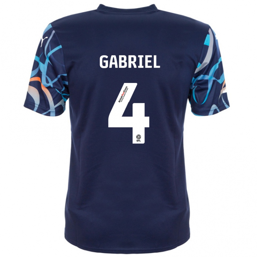 Kandiny Herren Jordan Lawrence-Gabriel #4 Marineblau Auswärtstrikot Trikot 2024/25 T-Shirt