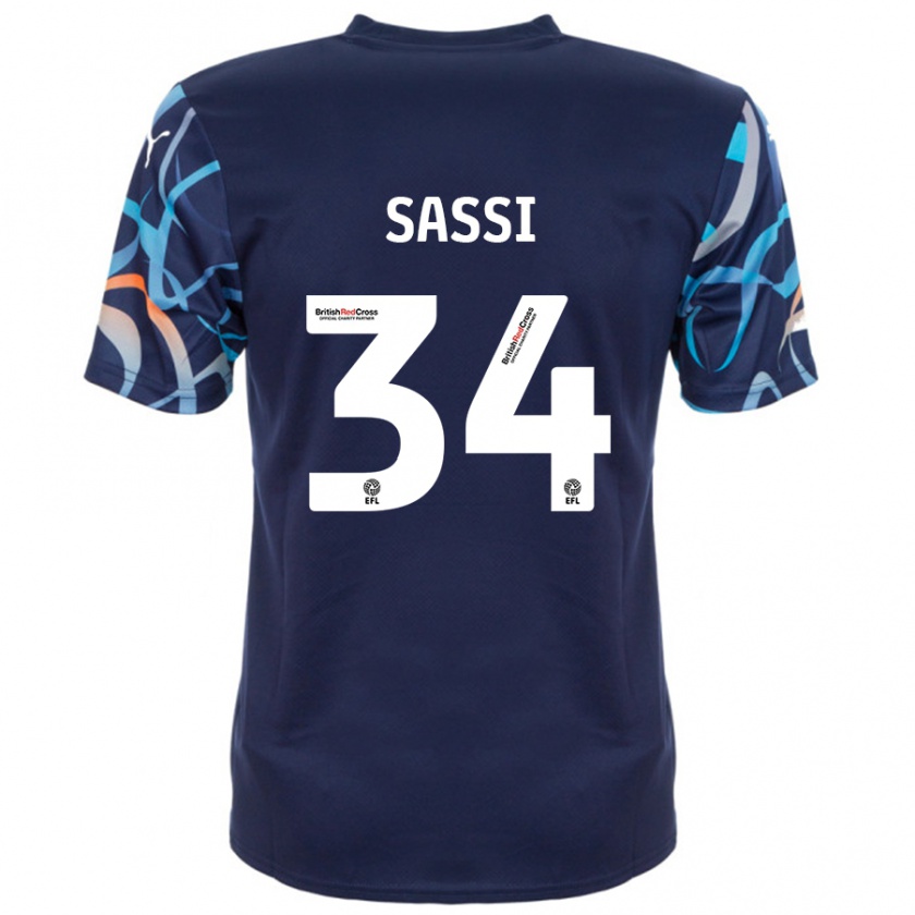 Kandiny Herren Dan Sassi #34 Marineblau Auswärtstrikot Trikot 2024/25 T-Shirt