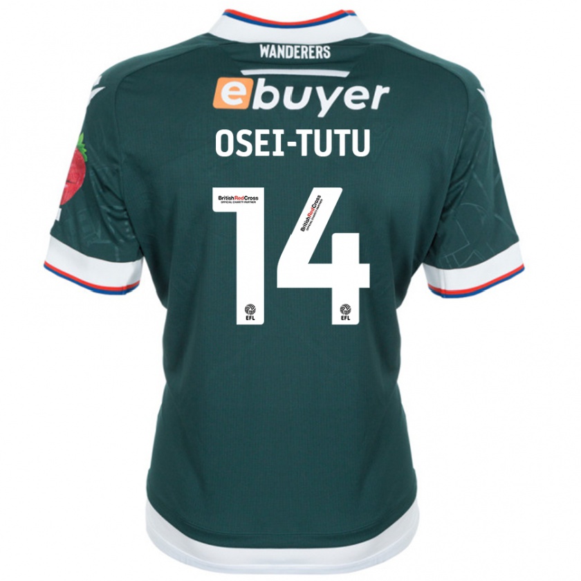 Kandiny Herren Jordi Osei-Tutu #14 Dunkelgrün Auswärtstrikot Trikot 2024/25 T-Shirt