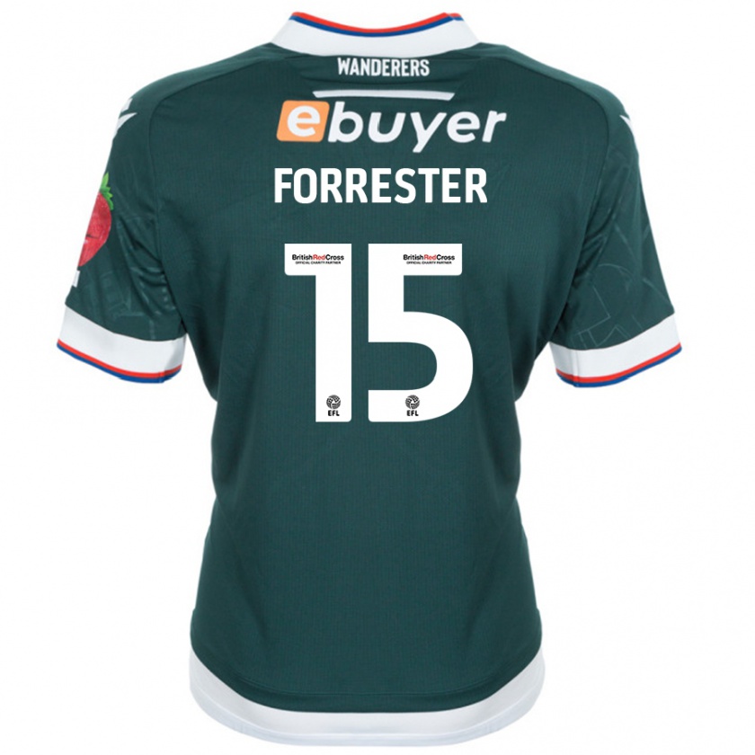 Kandiny Herren Will Forrester #15 Dunkelgrün Auswärtstrikot Trikot 2024/25 T-Shirt