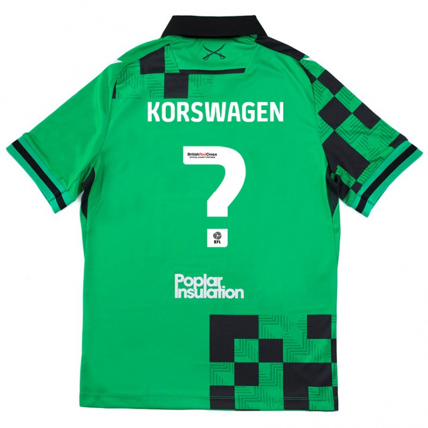 Kandiny Herren Mattijis Korswagen #0 Grün Schwarz Auswärtstrikot Trikot 2024/25 T-Shirt