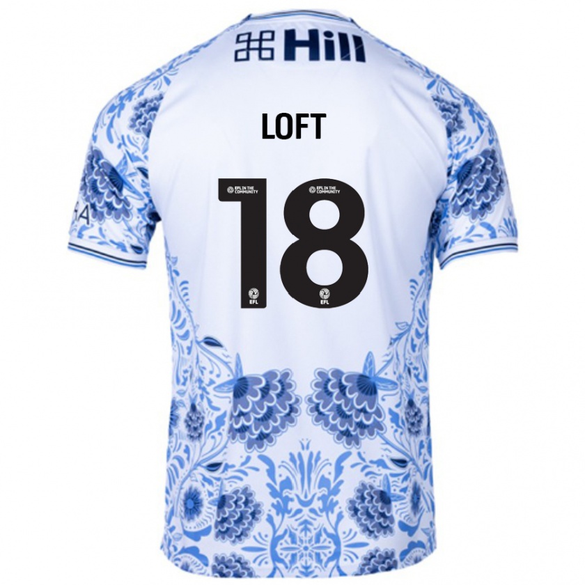 Kandiny Herren Ryan Loft #18 Weiß Blau Auswärtstrikot Trikot 2024/25 T-Shirt