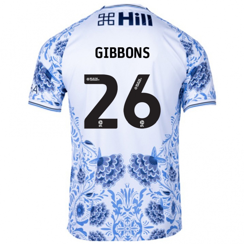 Kandiny Herren James Gibbons #26 Weiß Blau Auswärtstrikot Trikot 2024/25 T-Shirt