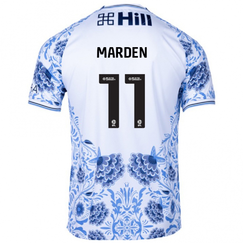 Kandiny Herren Ella Marden #11 Weiß Blau Auswärtstrikot Trikot 2024/25 T-Shirt