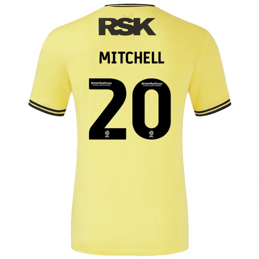 Kandiny Herren Zach Mitchell #20 Gelb Schwarz Auswärtstrikot Trikot 2024/25 T-Shirt