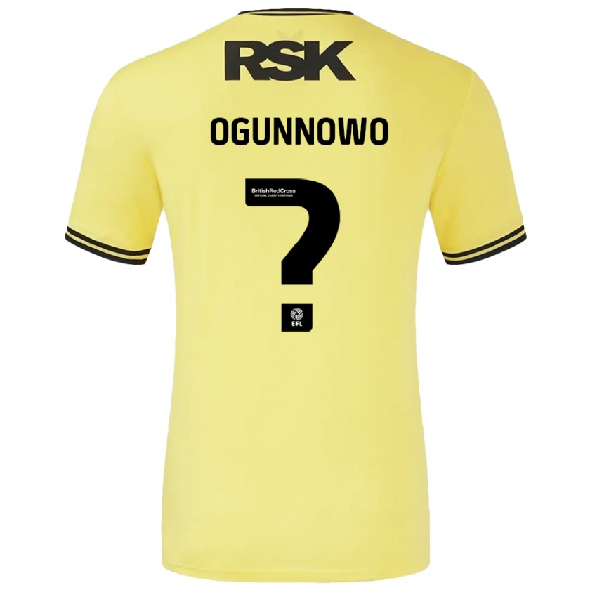 Kandiny Herren Joshua Ogunnowo #0 Gelb Schwarz Auswärtstrikot Trikot 2024/25 T-Shirt