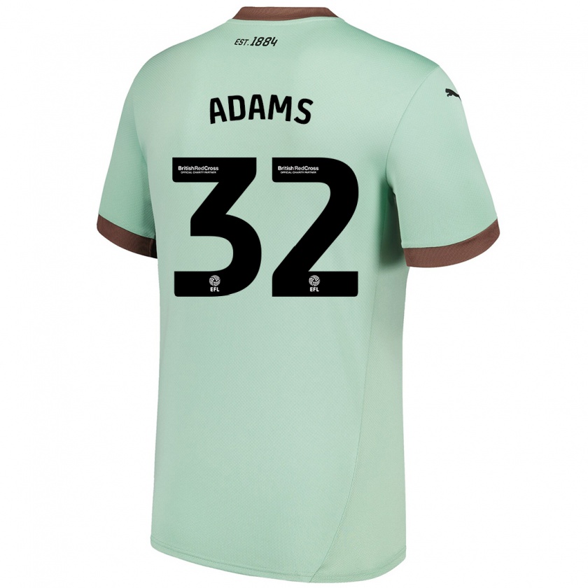 Kandiny Herren Ebou Adams #32 Blassgrün Auswärtstrikot Trikot 2024/25 T-Shirt