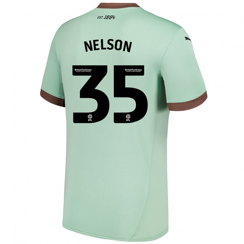 Kandiny Herren Curtis Nelson #35 Blassgrün Auswärtstrikot Trikot 2024/25 T-Shirt