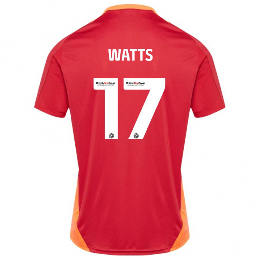 Kandiny Herren Caleb Watts #17 Blau Cremeweiß Auswärtstrikot Trikot 2024/25 T-Shirt