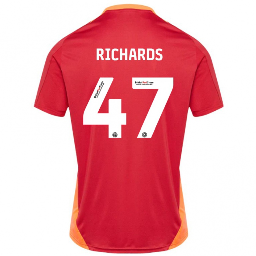 Kandiny Herren Jake Richards #47 Blau Cremeweiß Auswärtstrikot Trikot 2024/25 T-Shirt