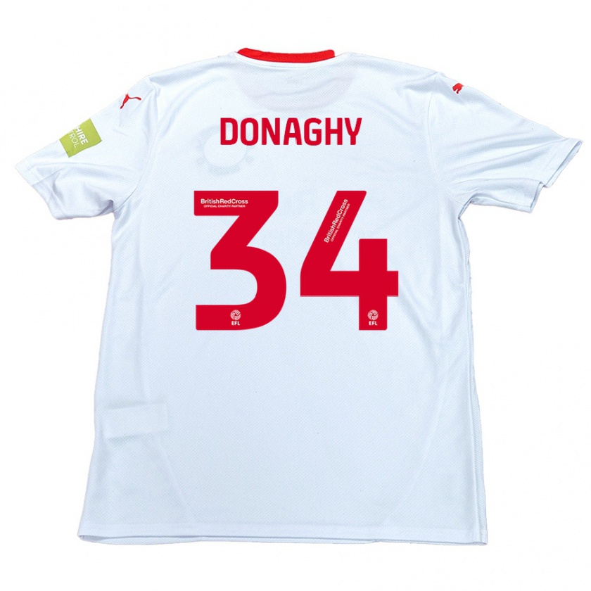 Kandiny Herren Tom Donaghy #34 Weiß Auswärtstrikot Trikot 2024/25 T-Shirt