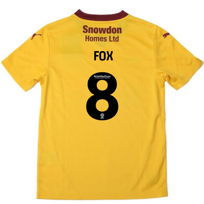 Kandiny Herren Ben Fox #8 Orange Burgunderrot Auswärtstrikot Trikot 2024/25 T-Shirt