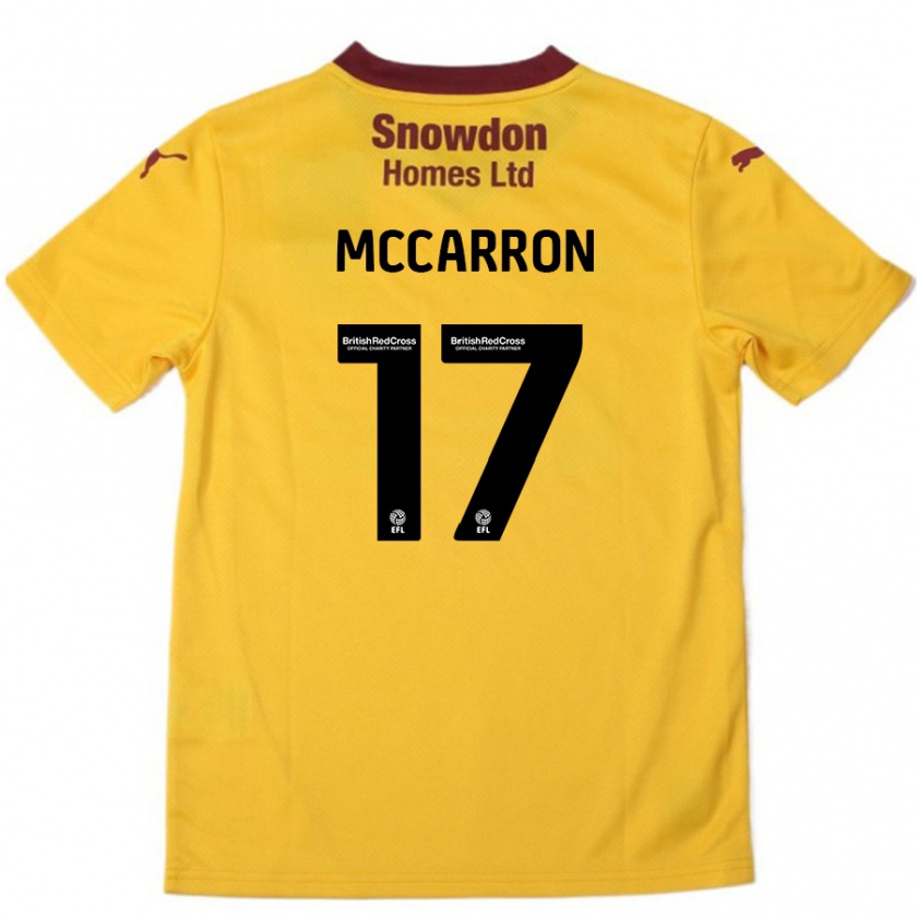 Kandiny Herren Liam Mccarron #17 Orange Burgunderrot Auswärtstrikot Trikot 2024/25 T-Shirt